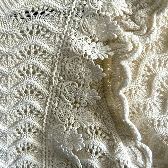 NWT Anthropologie Kachel Simmer Crochet Sweater in Ivory - Picture 8 of 10